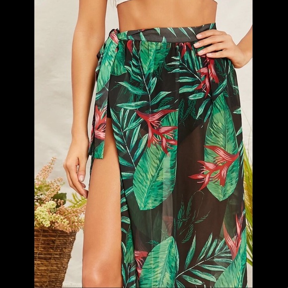 Tropical, Boho, Swimwear, Cover-Up Skirt - Picture 3 of 5